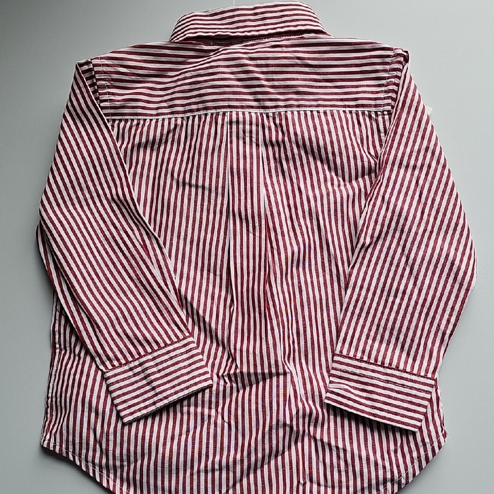 Ralph Lauren Kids Red and White Striped Button Down Shirt - Picture 6 of 9